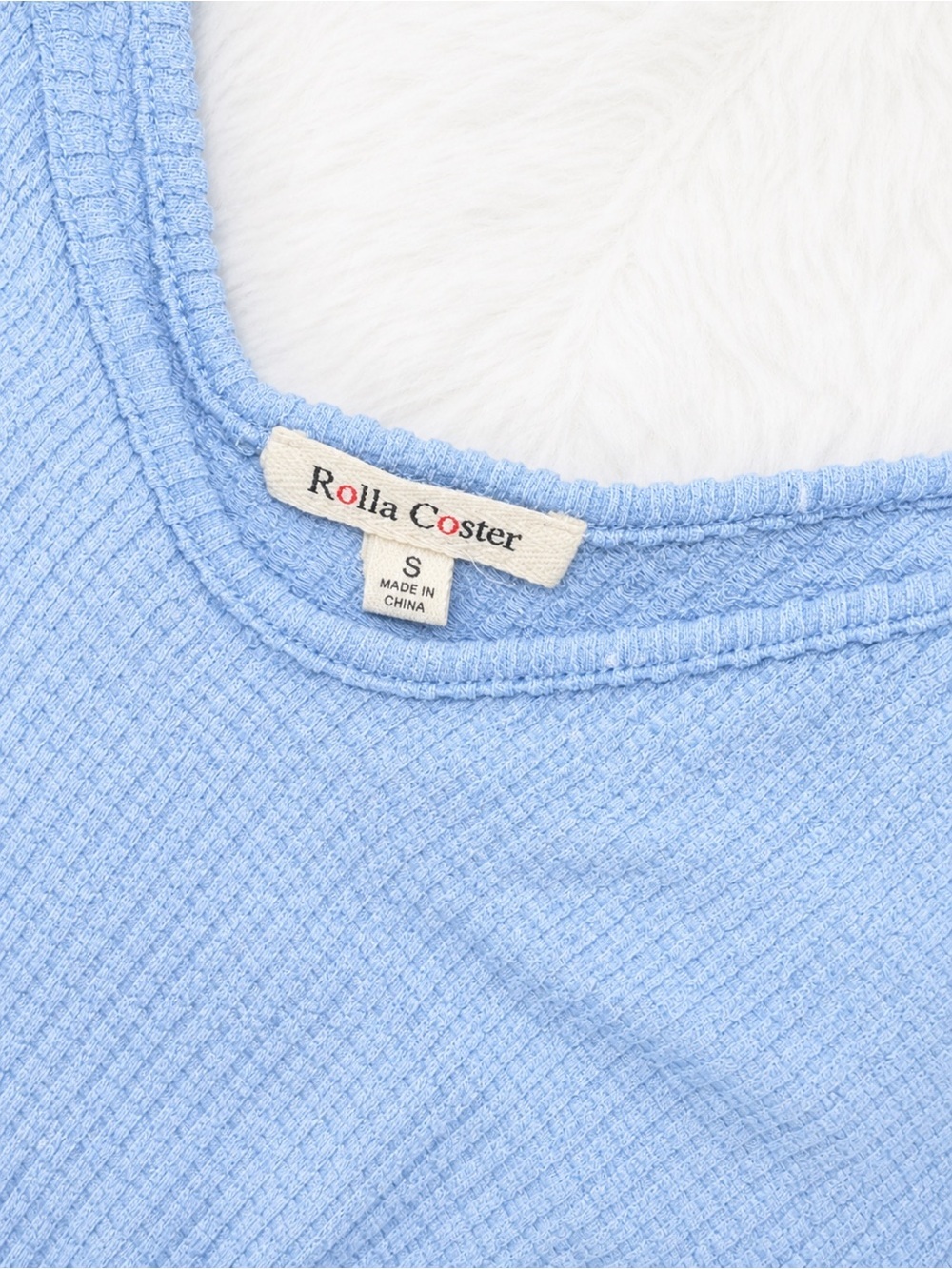 Rolla Coster Blue Textured Tie Strap Jumpsuit Small Soft Stretch Lounge Coastal - Picture 2 of 3